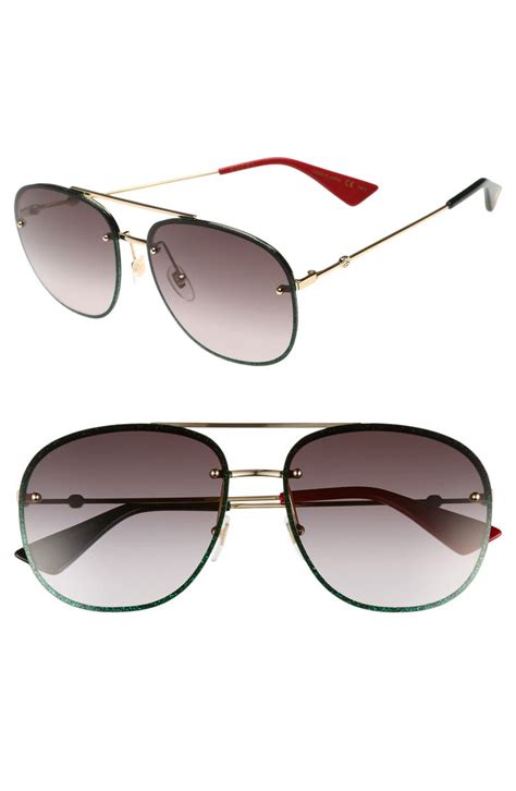 62mm shield aviator sunglasses gucci|gucci oversized aviator sunglasses.